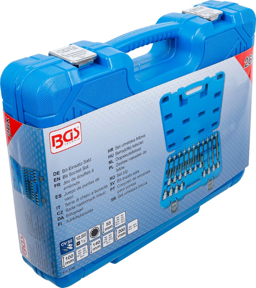 Produktbild Bit Einsatz Satz Innenvielzahn 26 teilig Antrieb Innenvierkant 12,5 mm 1/2 Zoll bild 6