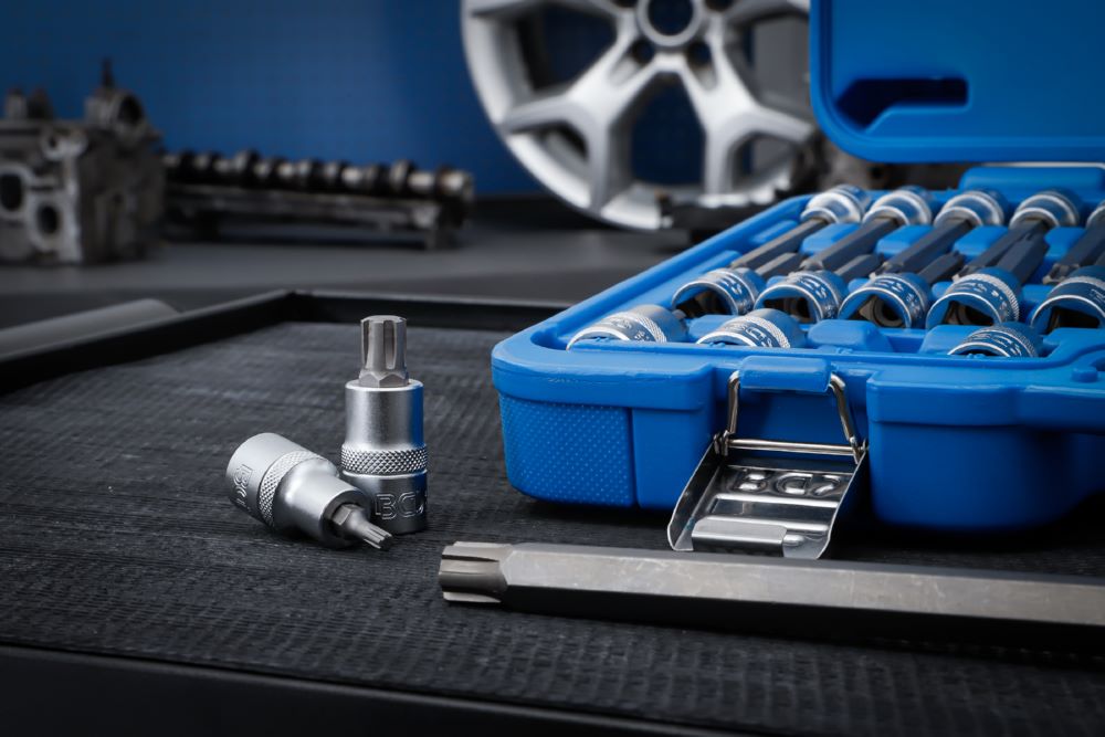 Produktbild Bit Einsatz Satz Antrieb Keil Profil 32 teilig Innenvierkant 12,5 mm 1/2 Zoll bild 2