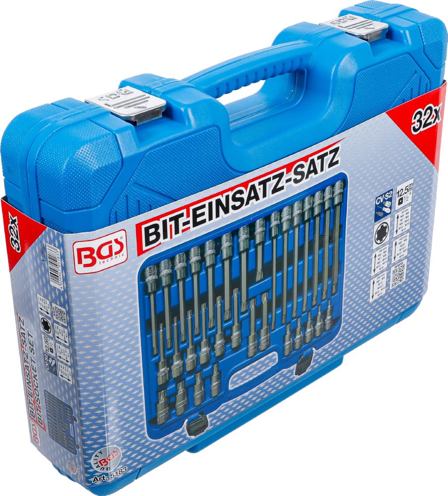 Produktbild Bit Einsatz Satz Antrieb Keil Profil 32 teilig Innenvierkant 12,5 mm 1/2 Zoll bild 7