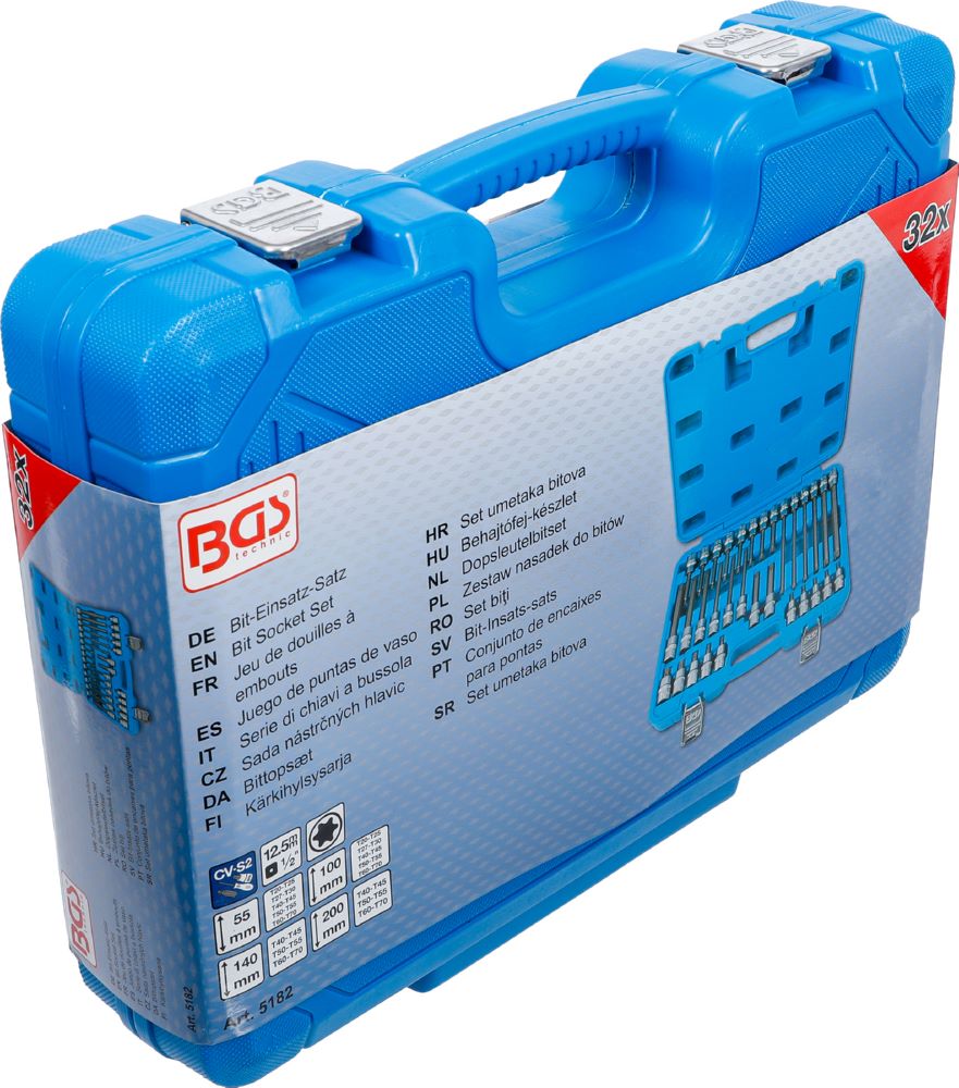 Produktbild BGS Bit Einsatz Satz Antrieb Innenvierkant 12,5 mm T-Profil T20-T70 32 teilig bild 6