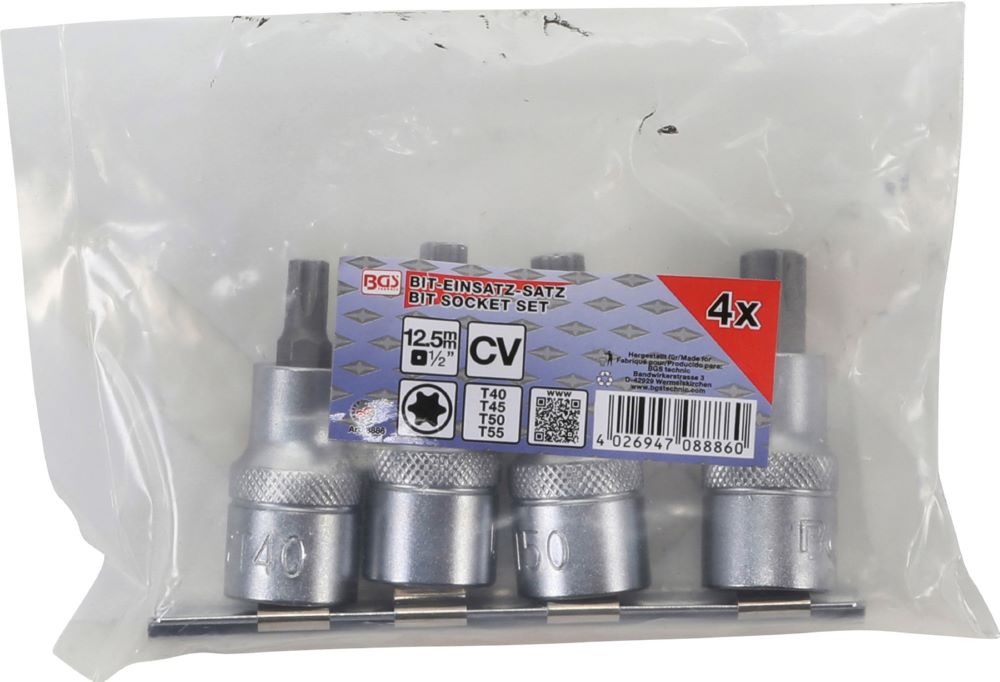 Produktbild Bit Einsatz Satz Antrieb 1/2 Zoll T-Profil Torx T40-T55 4 teilig bild 2