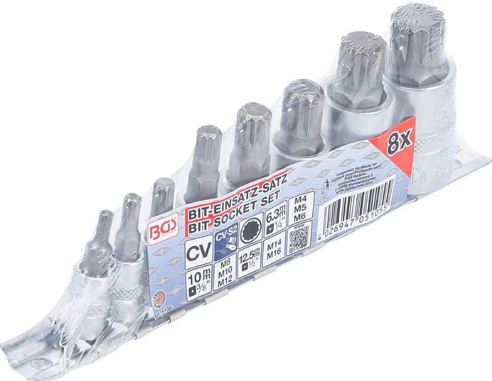 Produktbild Bit Einsatz Satz Innenvielzahn M4 - M16 8 teilig bild 3