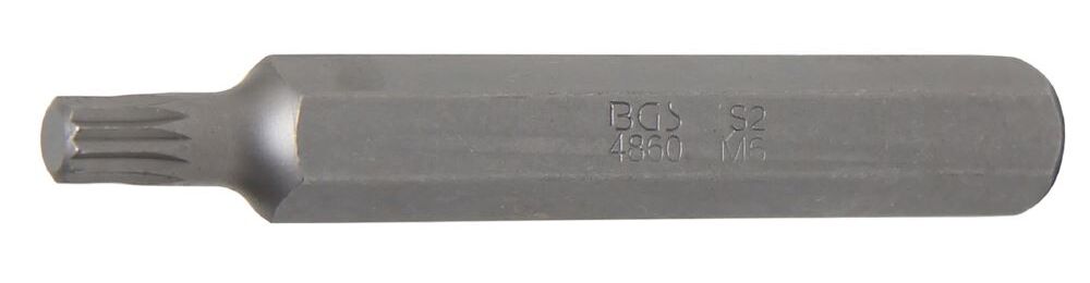 Produktbild BGS Bit Länge 75 mm Innenvielzahn M6 Antrieb Außensechskant 10 mm 3/8 Zoll