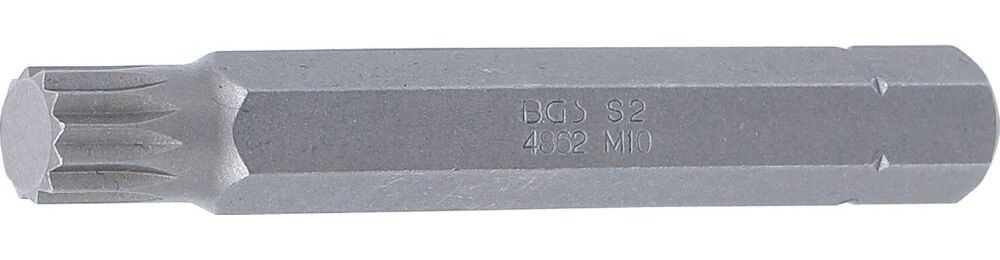 Produktbild BGS Bit Länge 75 mm Innenvielzahn M10 Antrieb Außensechskant 10 mm 3/8 Zoll