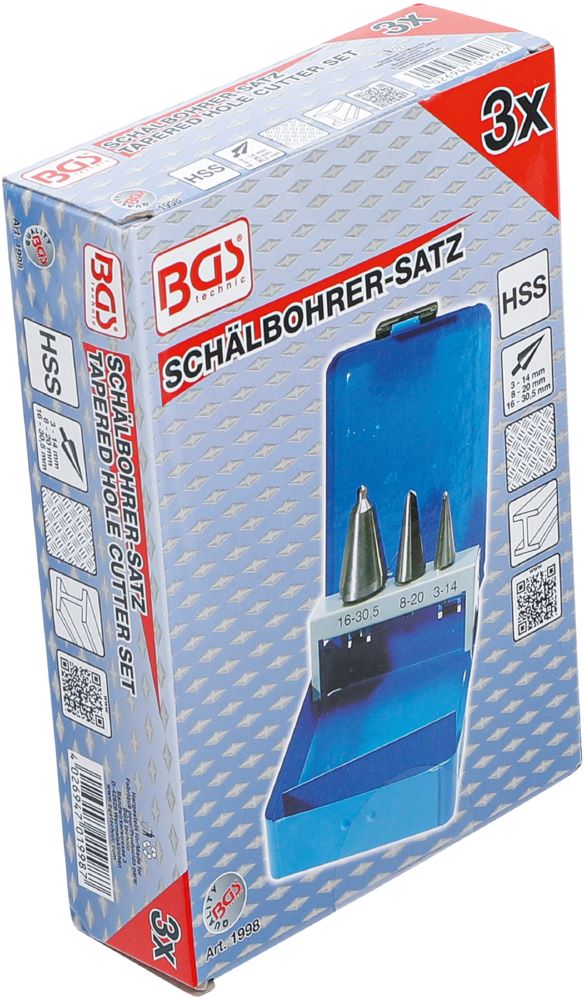 Produktbild Blechschälbohrer Satz HSS 3 Größen 3 teilig bild 6