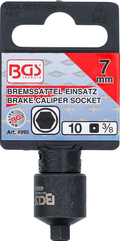 Produktbild BGS Bremssattel Einsatz Innensechskant extra kurz 7 mm bild 3