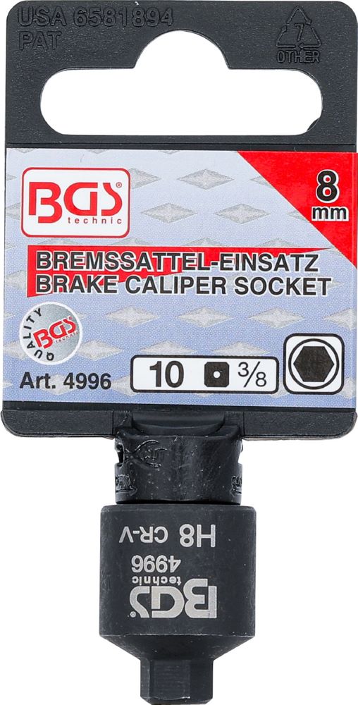 Produktbild BGS Bremssattel Einsatz Innensechskant extra kurz 8 mm bild 3