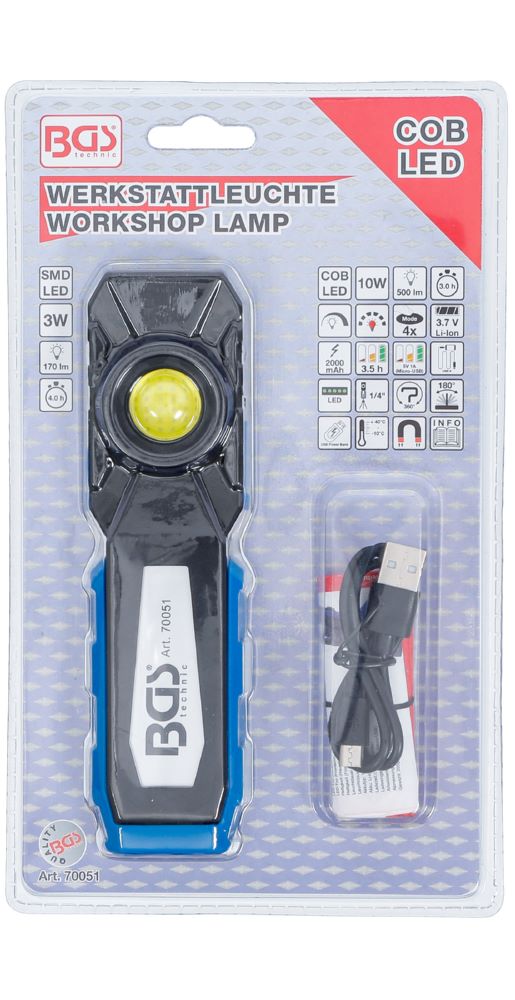 Produktbild COB-LED Werkstattleuchte mit Magnet und Haken klappbar bild 10