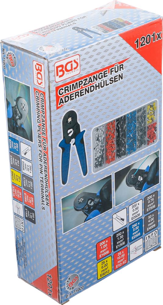Produktbild BGS Crimpzange für Aderendhülsen 0,25 - 10 mm² Aderendhülsen-Sortiment 0,5 - 10 mm bild 9