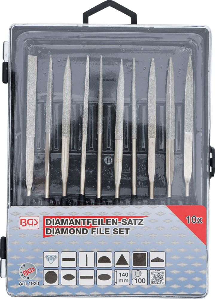 Produktbild BGS Diamantfeilen Satz gerade 140 x 3 mm 10 teilig bild 9