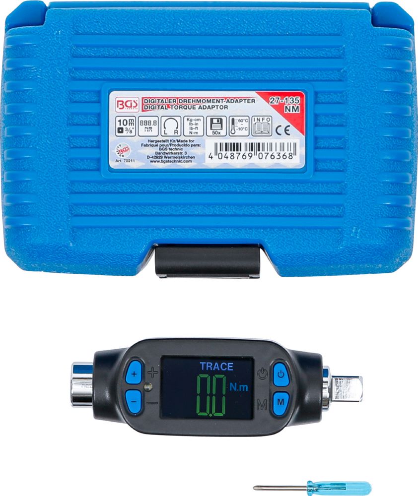 Produktbild BGS Digitaler Drehmoment Adapter 10 mm 3/8 Zoll 27 - 135 Nm bild 7