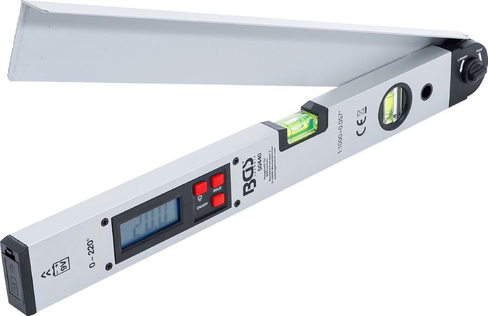 Produktbild BGS Digitaler LCD-Winkelmesser mit Wasserwaage 450 mm
