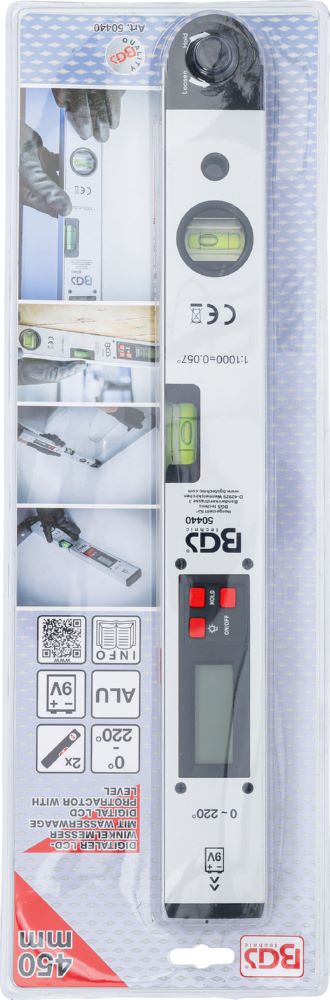 Produktbild BGS Digitaler LCD-Winkelmesser mit Wasserwaage 450 mm bild 10