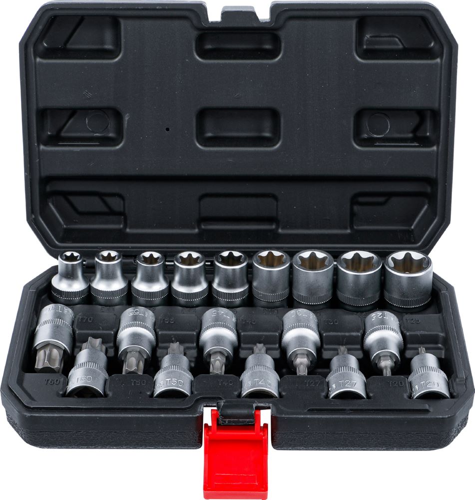 Produktbild BGS Diy Bit Einsatz-/Steckschlüssel Satz Antrieb Innensechskant 12,5 mm Torx 19 Teilig