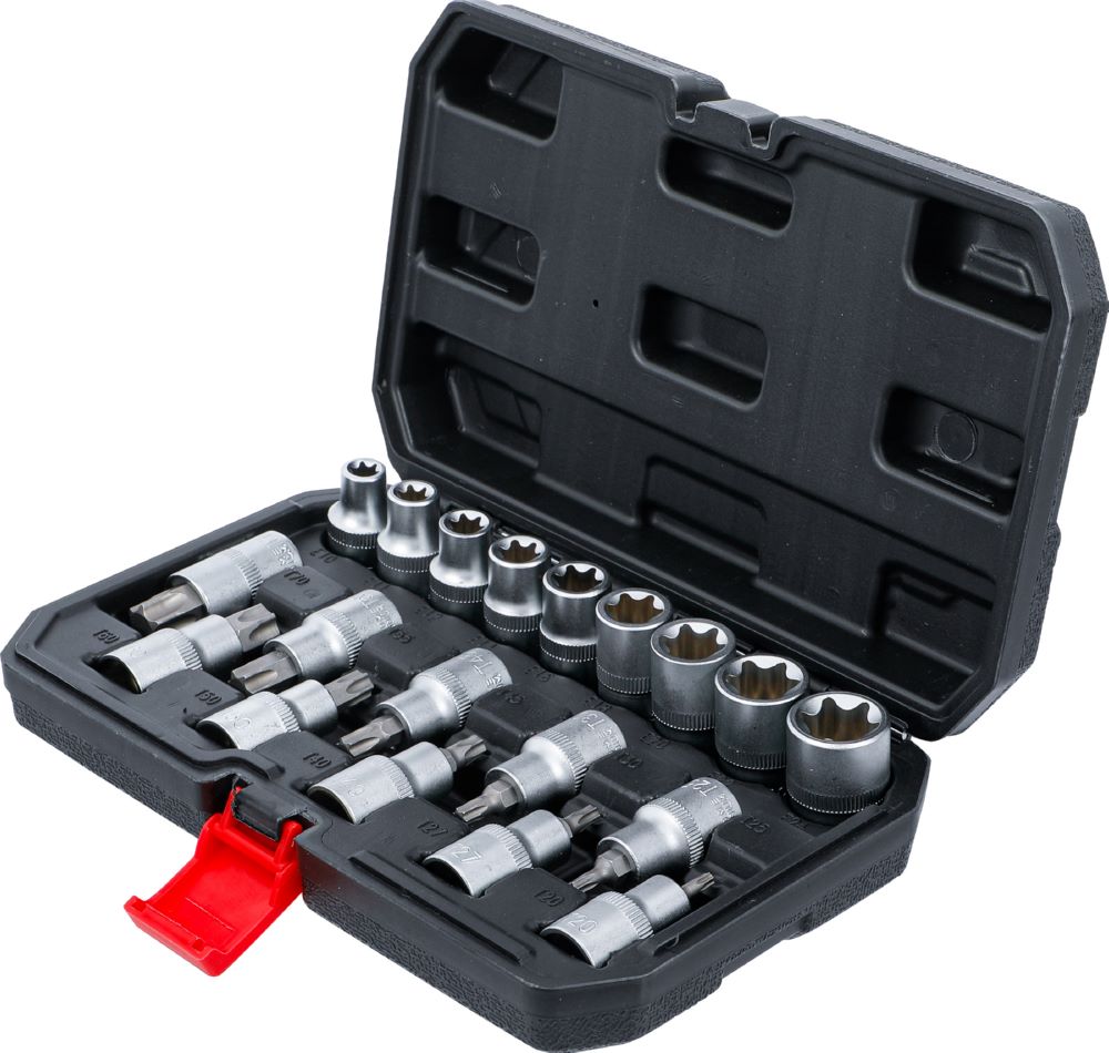 Produktbild Bit Einsatz-/Steckschlüssel Satz Antrieb Innensechskant 12,5 mm Torx 19 Teilig bild 3