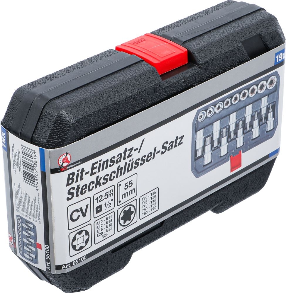 Produktbild Bit Einsatz-/Steckschlüssel Satz Antrieb Innensechskant 12,5 mm Torx 19 Teilig bild 6