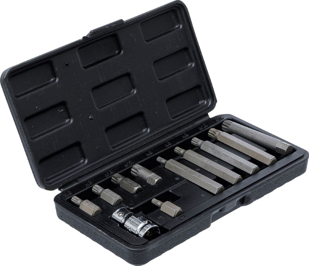Produktbild Bit Satz Antrieb Außensechskant 3/8 Zoll Innenvielzahn für XZN 11 teilig bild 2