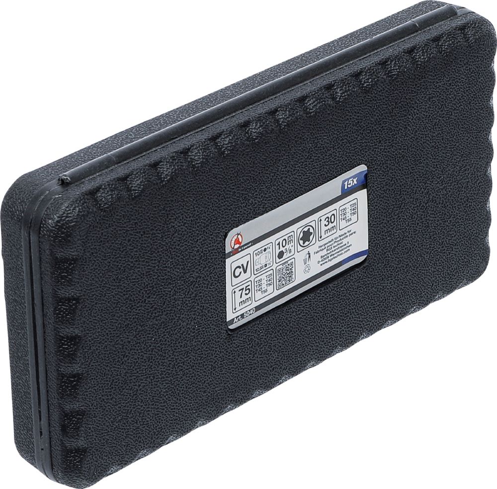 Produktbild Bit Satz Antrieb Außensechskant 3/8 Zoll T-Profil Torx 15 teilig bild 5