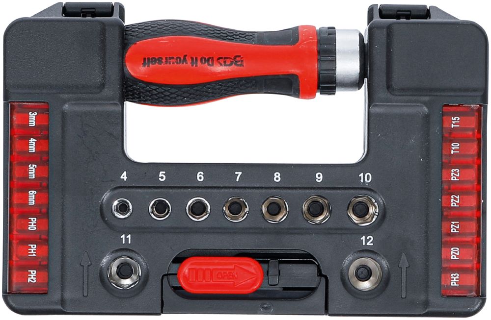Produktbild Bit-/Steckschlüssel Einsatz Satz mit Ratsche für Bits umschaltbar 38 teilig bild 5