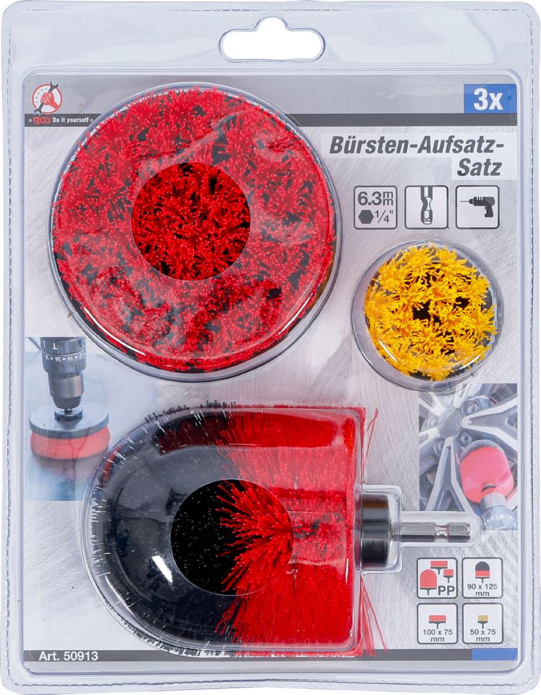 Produktbild Bürstenaufsatz Satz für Bohrmaschinen 3 teilig bild 5