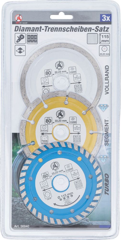 Produktbild Diamant Trennscheiben Satz Durchmesser 115 mm 3 teilig bild 3