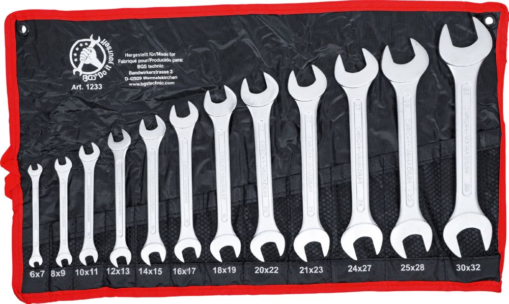 Produktbild BGS Diy Doppel Maulschlüssel Satz 6 x 7 - 30 x 32 mm 12 teilig