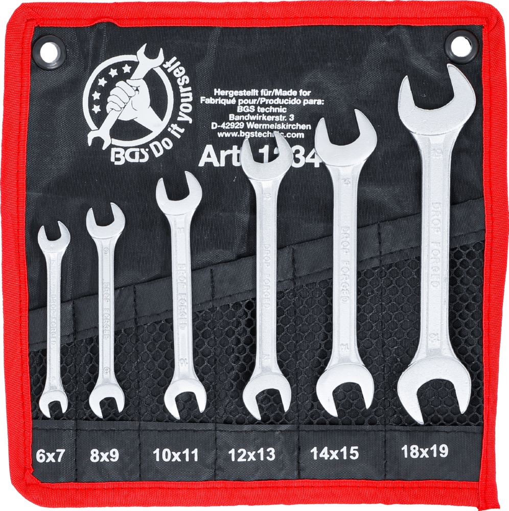 Produktbild BGS Diy Doppel Maulschlüssel Satz 6 x 7 - 18 x 19 mm 6 teilig