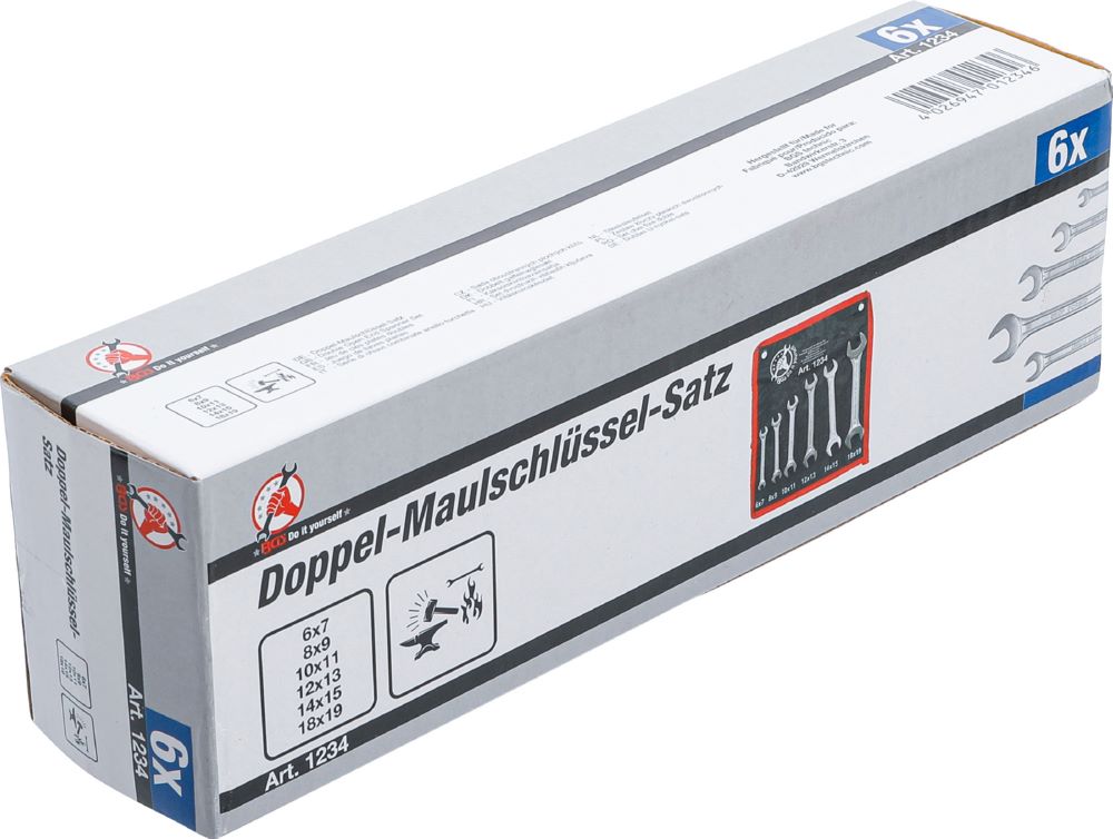 Produktbild BGS Diy Doppel Maulschlüssel Satz 6 x 7 - 18 x 19 mm 6 teilig bild 5