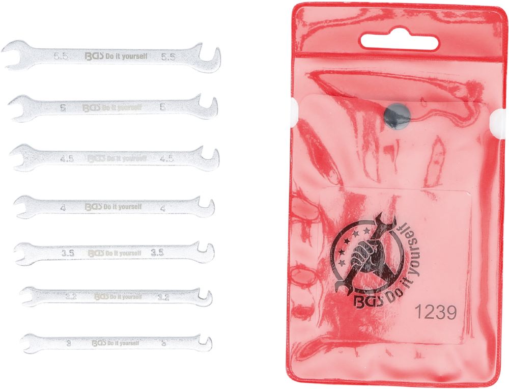 Produktbild BGS Diy Doppel Maulschlüssel Satz 3 - 5,5 mm 7 teilig Mini-Ausführung bild 2