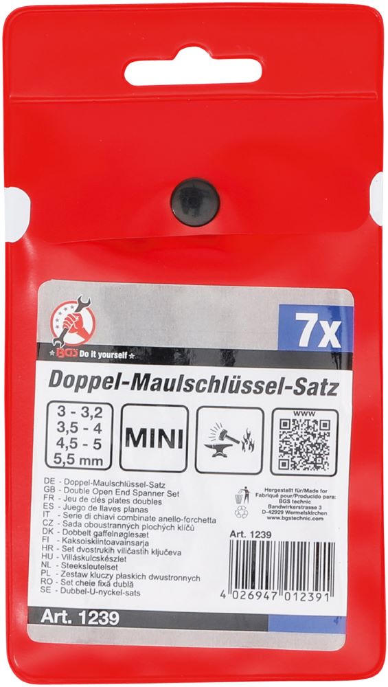 Produktbild BGS Diy Doppel Maulschlüssel Satz 3 - 5,5 mm 7 teilig Mini-Ausführung bild 3