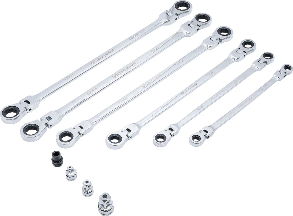 Produktbild BGS Diy Doppel Ratschen Gelenkschlüssel Satz 10 teilig 8 - 19 mm bild 2