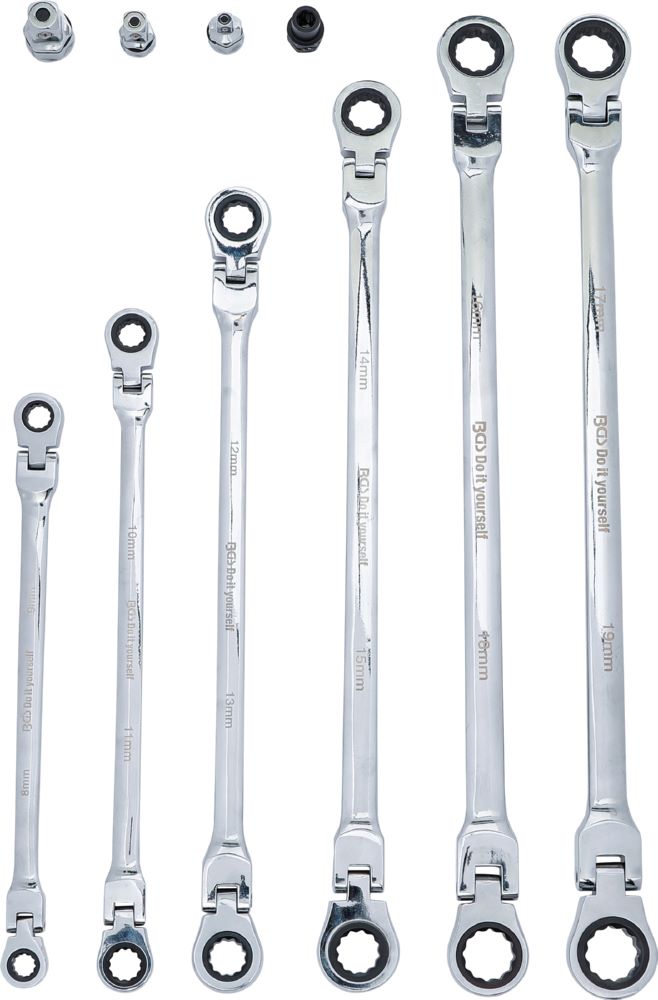 Produktbild BGS Diy Doppel Ratschen Gelenkschlüssel Satz 10 teilig 8 - 19 mm bild 3