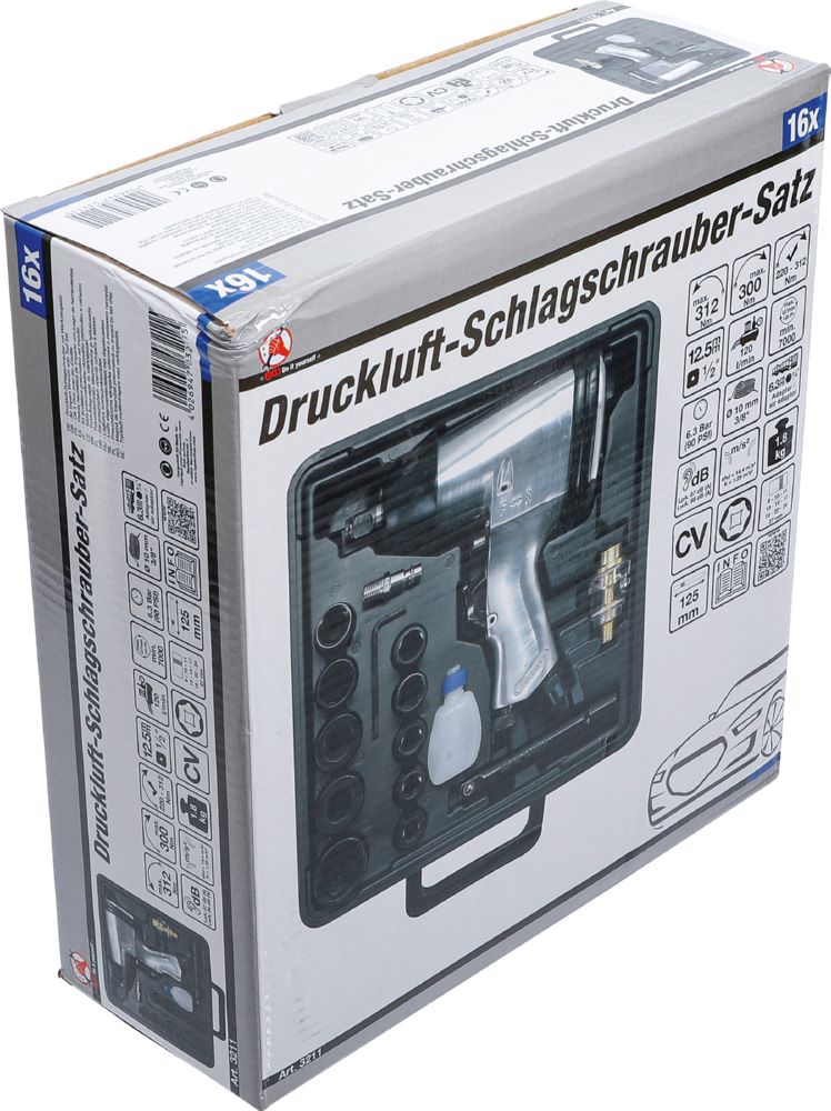 Produktbild BGS Diy Druckluft Schlagschrauber 12,5 mm 1/2 Zoll 312 Nm 16 teilig bild 9