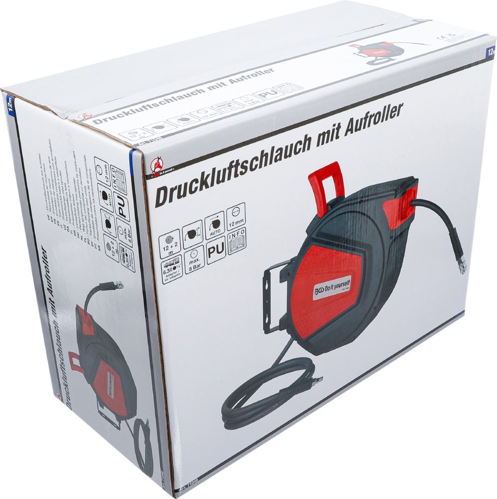 Produktbild BGS Diy Druckluftschlauch mit Aufroller 12 m + 2 m automatisch bild 5