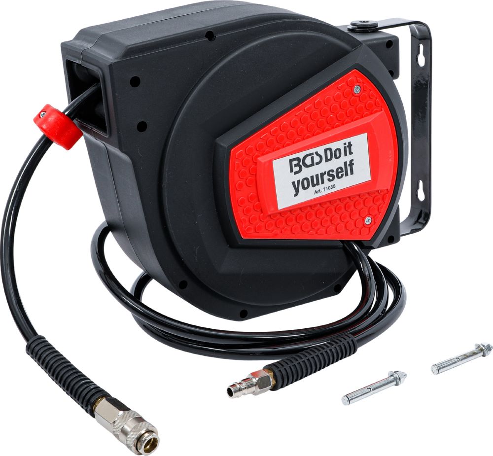 Produktbild BGS Diy Druckluftschlauch mit Aufroller10 m + 1,5 m automatisch