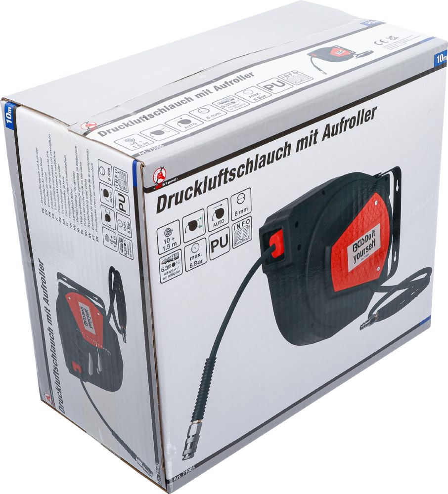 Produktbild BGS Diy Druckluftschlauch mit Aufroller10 m + 1,5 m automatisch bild 5