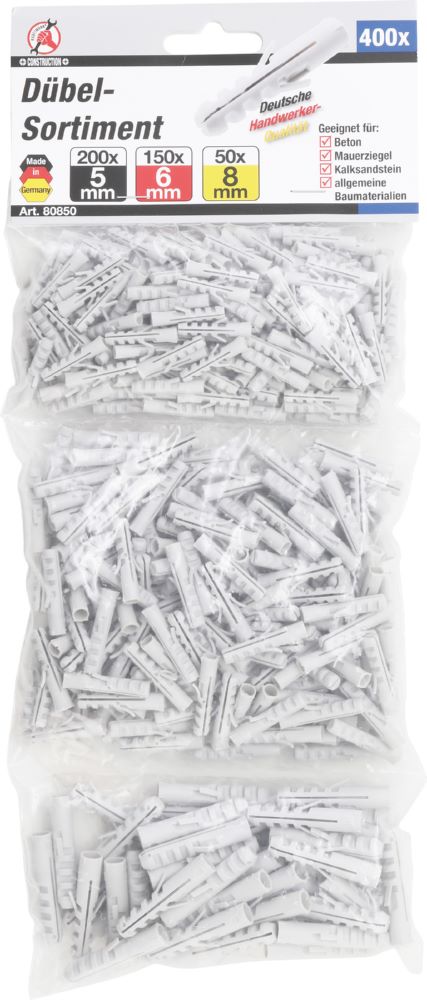 Produktbild BGS Diy Dübel-Sortiment 5 / 6 / 8 mm 400 teilig bild 4
