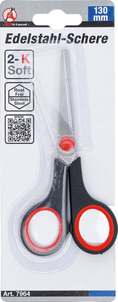 Produktbild BGS Diy Edelstahl Schere 130 mm Rot/Schwarz bild 4