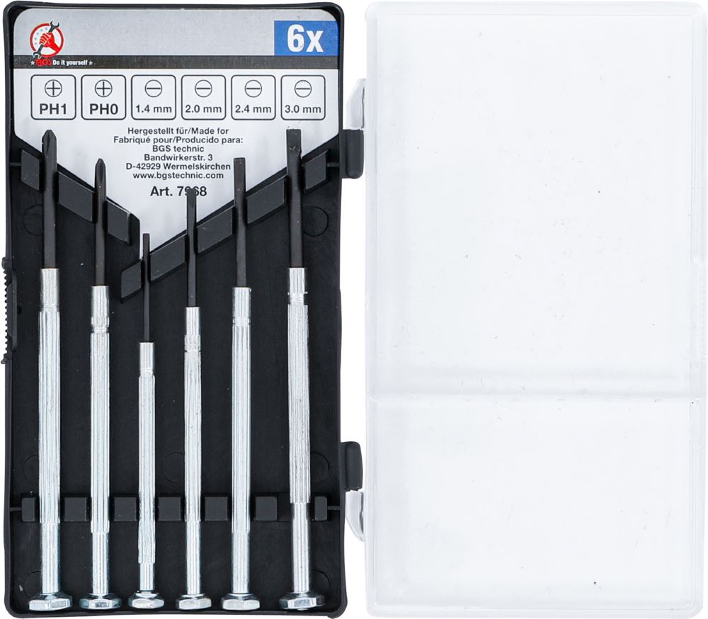 Produktbild BGS Diy Feinmechaniker Schraubendreher Satz 6 teilig Schlitz/Kreuzschlitz bild 1