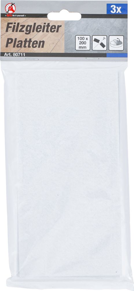 Produktbild Filzgleiter Platten weiß 100 x 200 mm 3 teilig bild 3