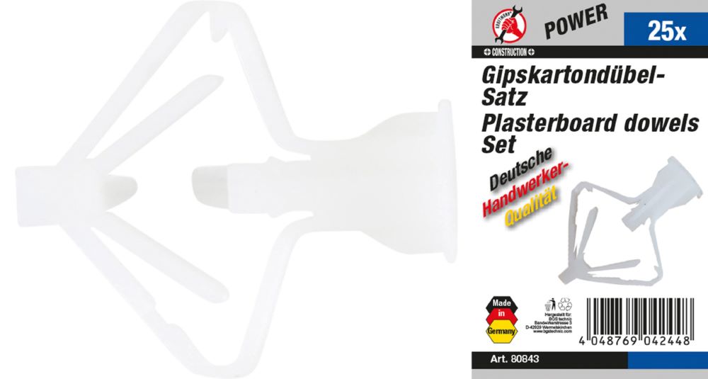 Produktbild BGS Diy Gipskartondübel Sortiment 25 teilig