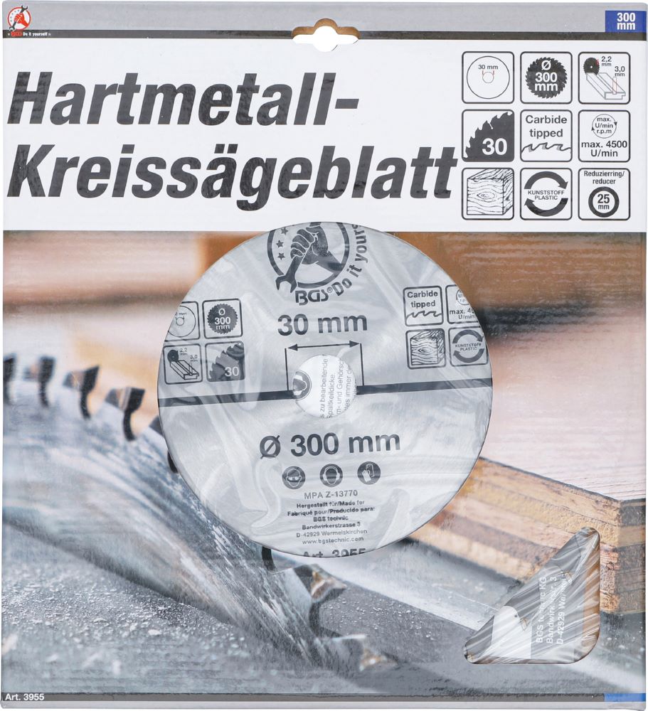 Produktbild Hartmetall Kreissägeblatt Durchmesser 300 x 30 x 3,2 mm 30 Zähne bild 3