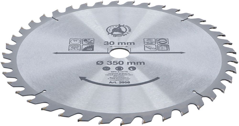 Produktbild Hartmetall Kreissägeblatt Durchmesser 350 x 30 x 3,4 mm 40 Zähne bild 2