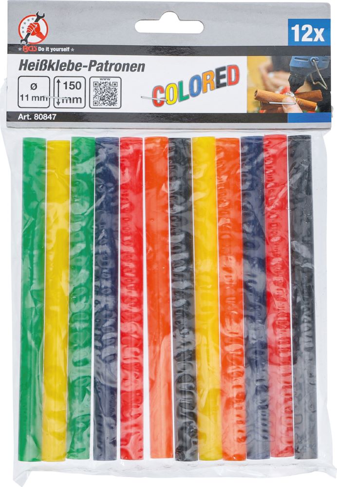 Produktbild BGS Diy Heißklebe Patronen bunt Durchmesser 11 mm 150 mm 12 teilig bild 3