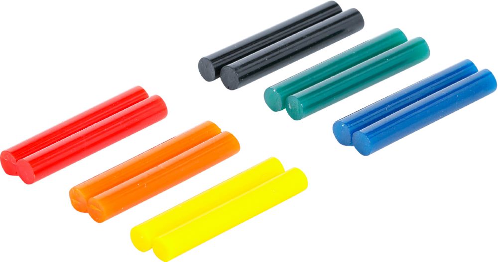 Produktbild BGS Diy Heißklebe Patronen bunt Durchmesser 7,5 mm, 50 mm 12 teilig