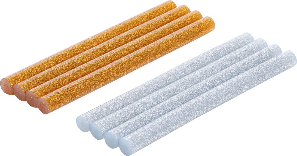 Produktbild BGS Diy Heißklebe Patronen gold-/silber-metallic Durchmesser 11 mm 150 mm 8 teilig