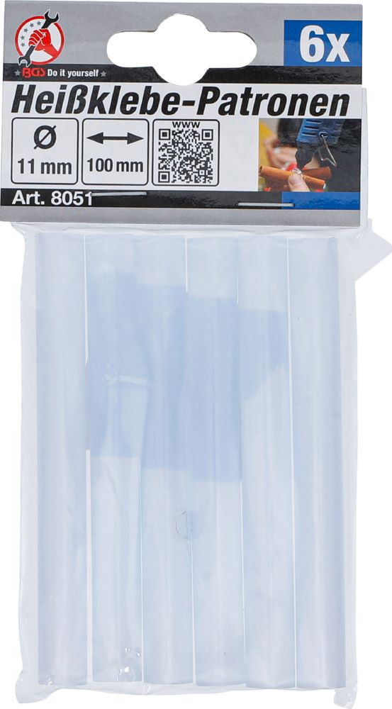 Produktbild BGS Diy Heißklebe Patronen transparent Durchmesser 11 mm 100 mm 6 teilig bild 3