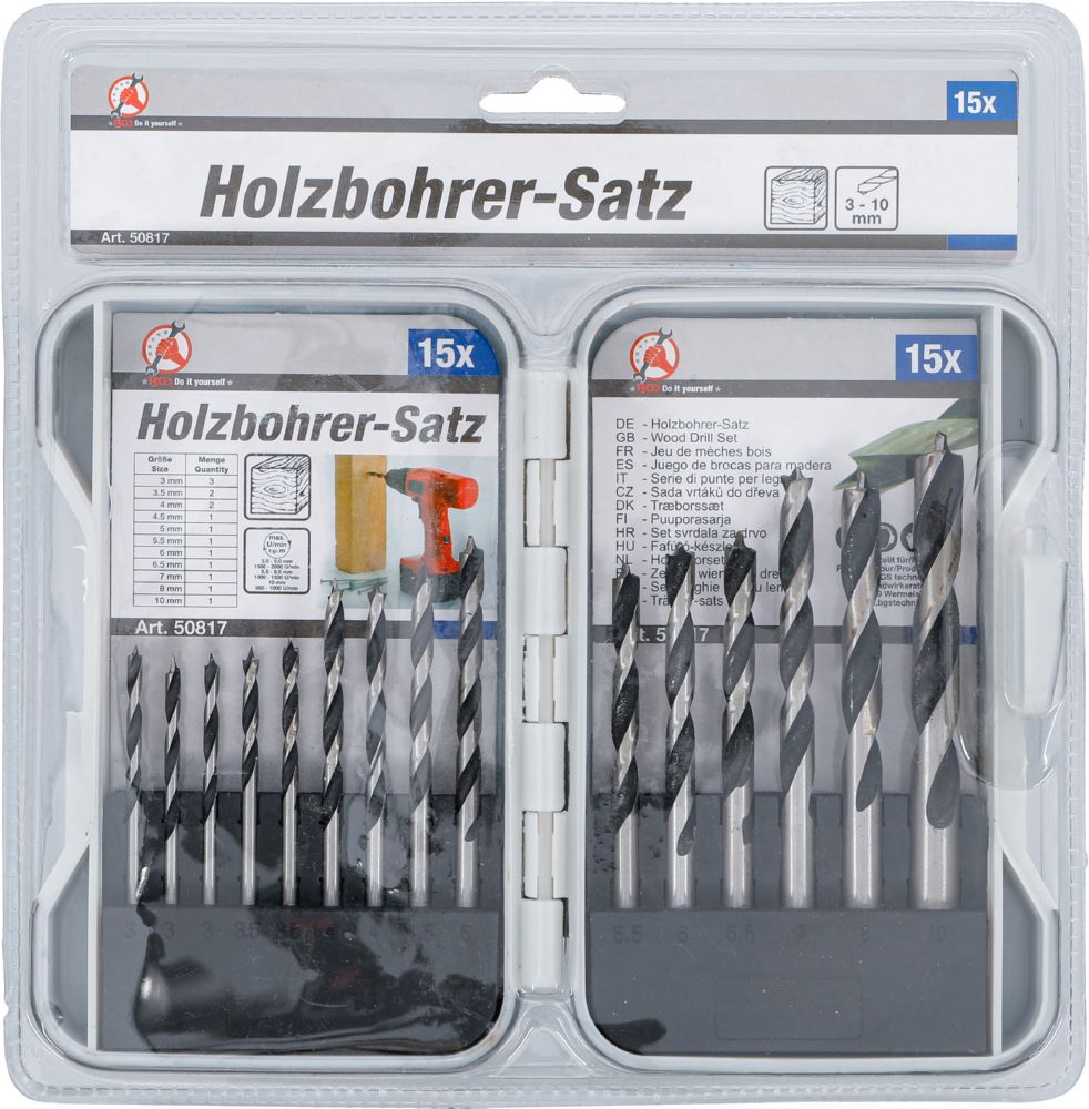 Produktbild Holz Bohrer Satz 3 - 10 mm 15 teilig bild 4
