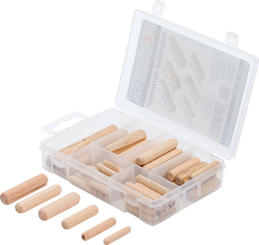 Produktbild BGS Diy Holzdübel Sortiment Durchmesser 5 - 10 mm 53 teilig