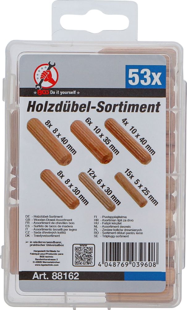 Produktbild BGS Diy Holzdübel Sortiment Durchmesser 5 - 10 mm 53 teilig bild 3